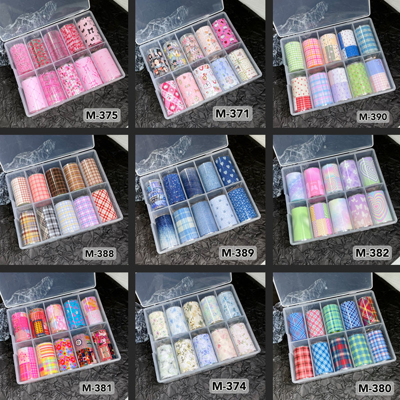 Nail Art Xmas - 10 rolos novo design folhas de