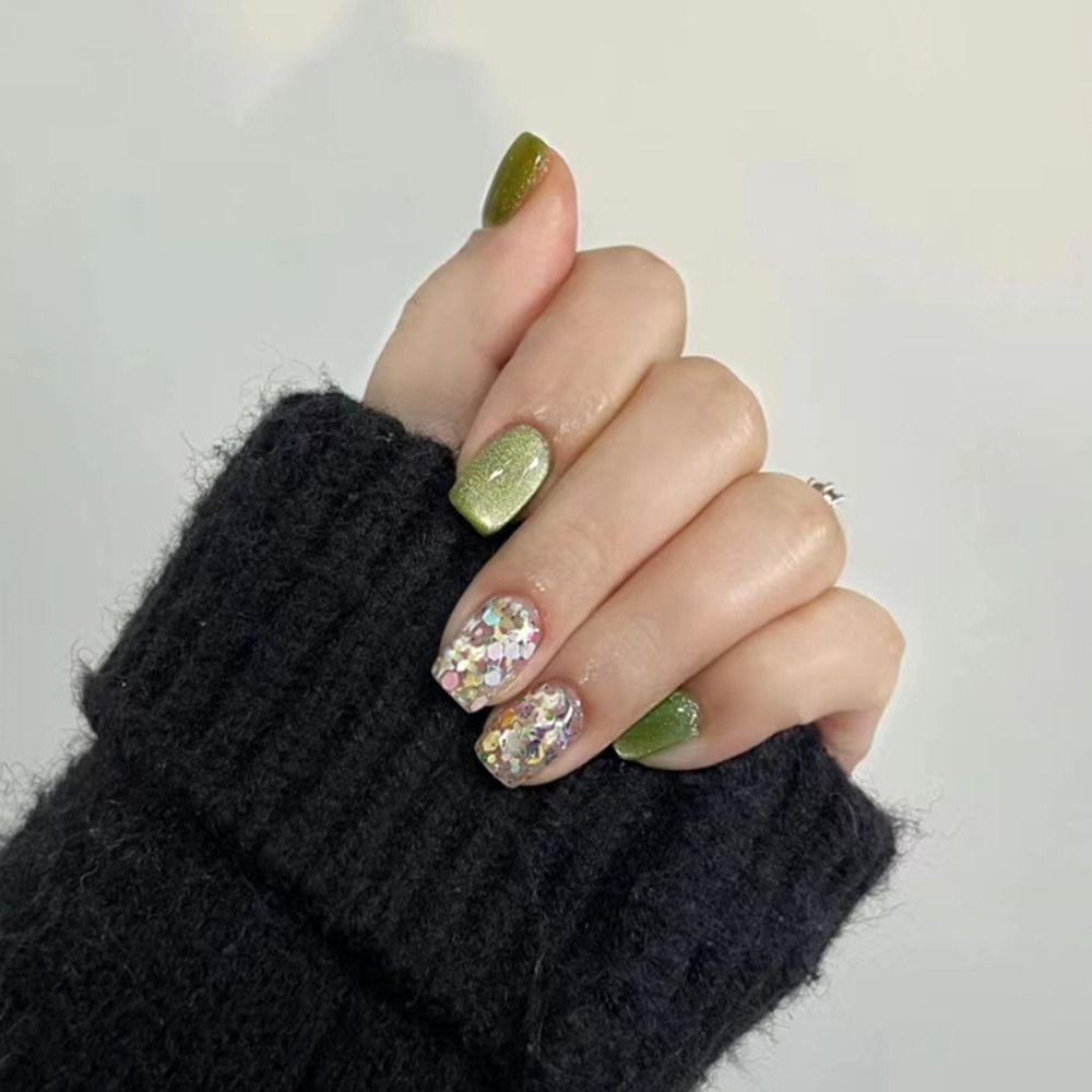 Nail Art Full Cat Eye - 24 Unidades de Unhas Postiças Reutilizáveis