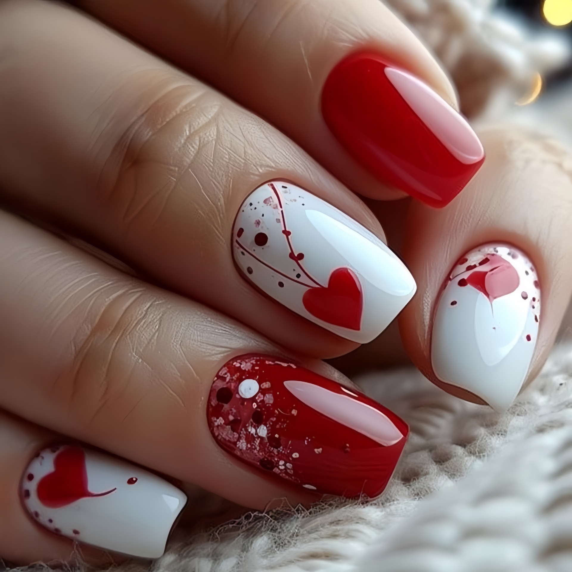 Nail Art Pink - Unhas falsas médias curtas para mulheres