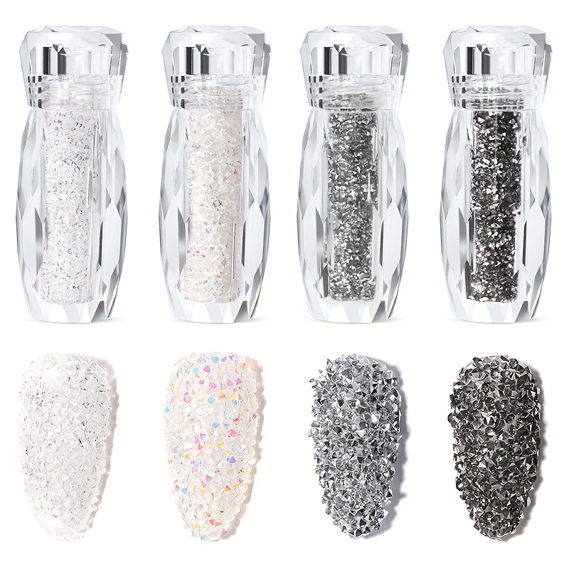 Nail Art Xmas - Glitter caviar unhas strass fada micro
