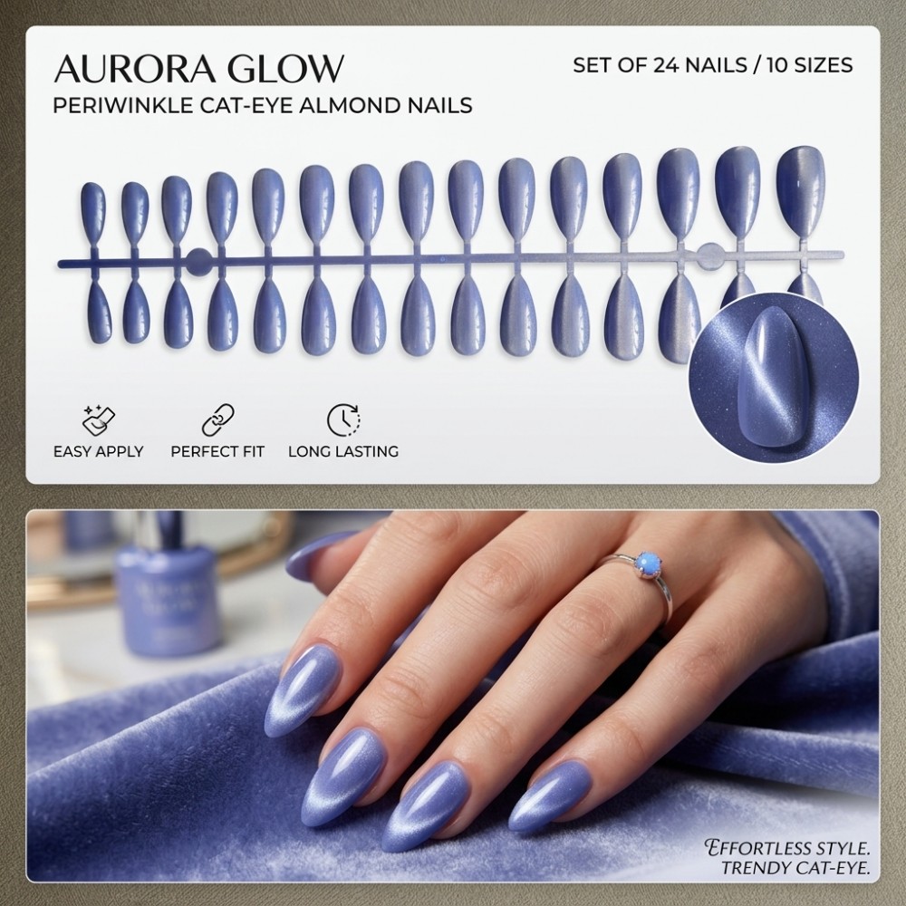 24 Unidades de Unhas Postiças  - Nail Art Extension Cat Eye avaliação e preço