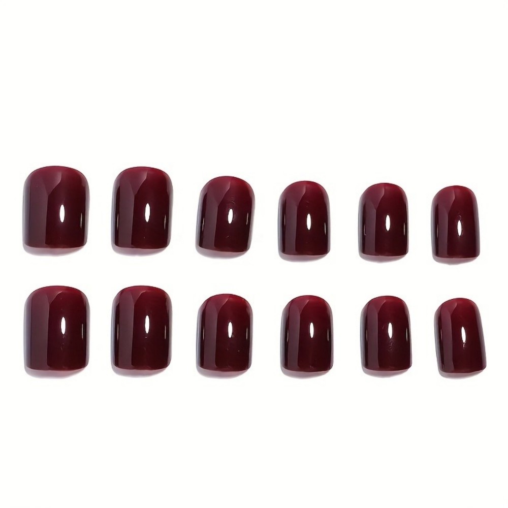 Conjunto de 24 Unhas Postiças  - Nail Art Red Wine Cat Eye avaliação e preço