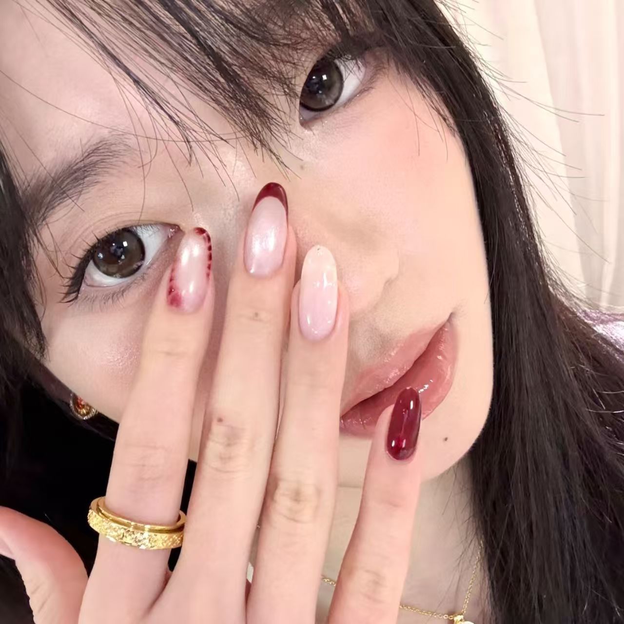 10 pçs artesanal oval imprensa - Nail Art Red Wine Cat Eye avaliação e preço