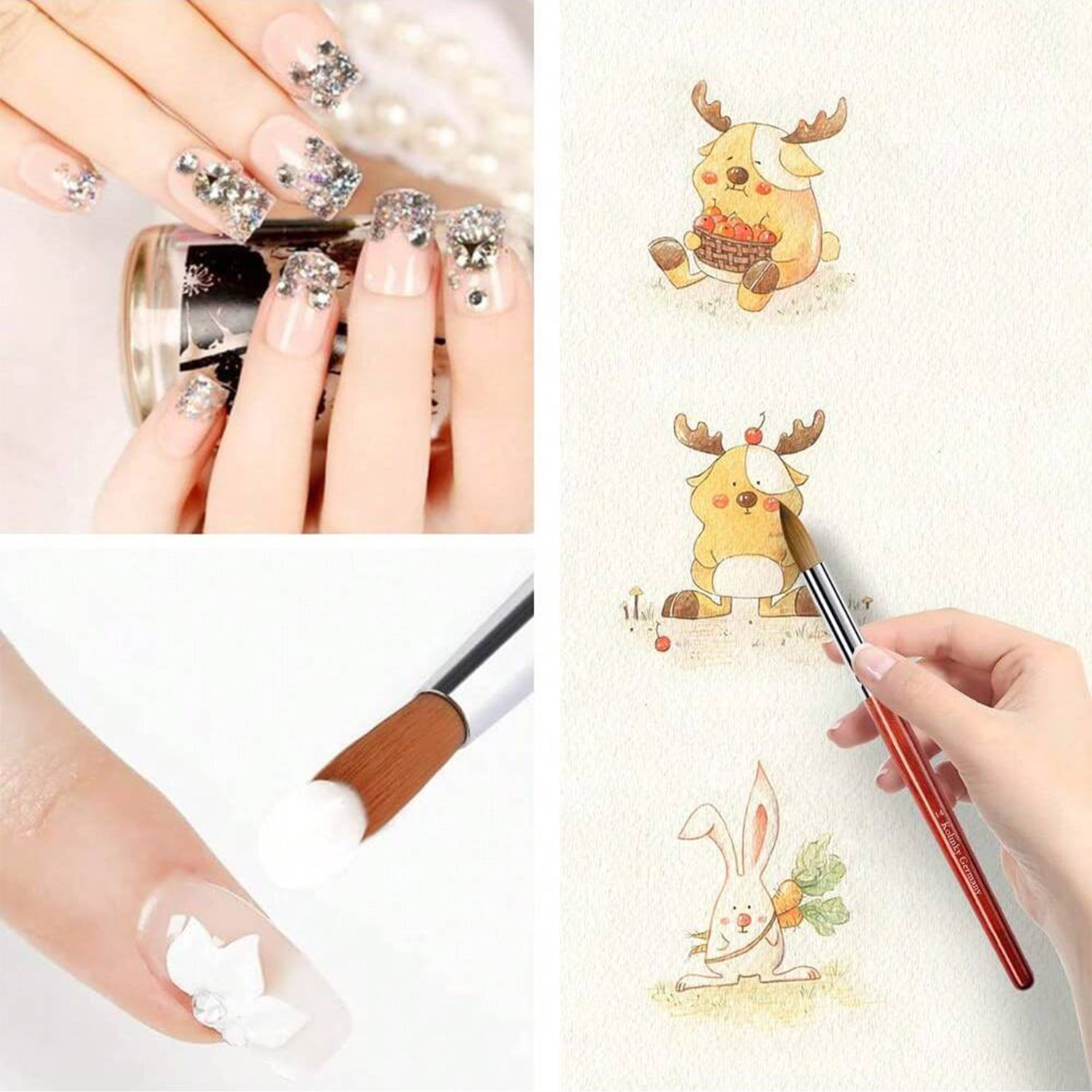 3 pçs kolinsky mogno haste acr - Nail Art Mahogany avaliação e preço