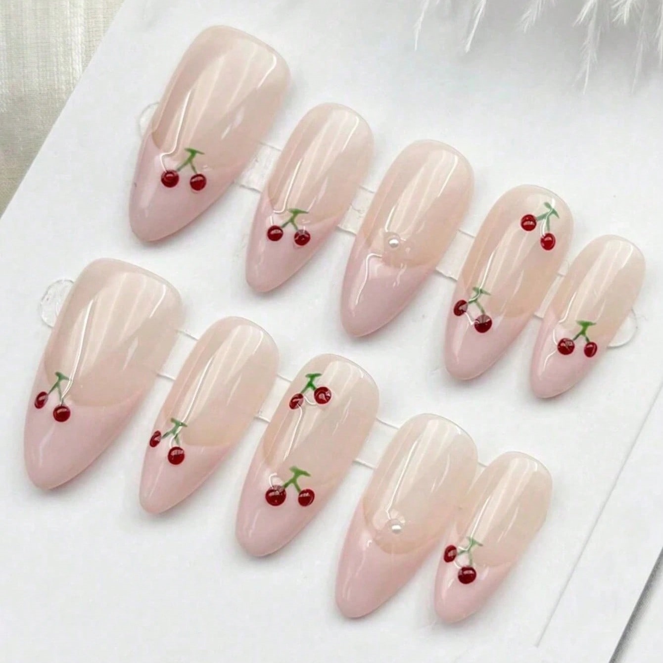 10 peças de unhas postiças méd - Nail Art Pink avaliação e preço