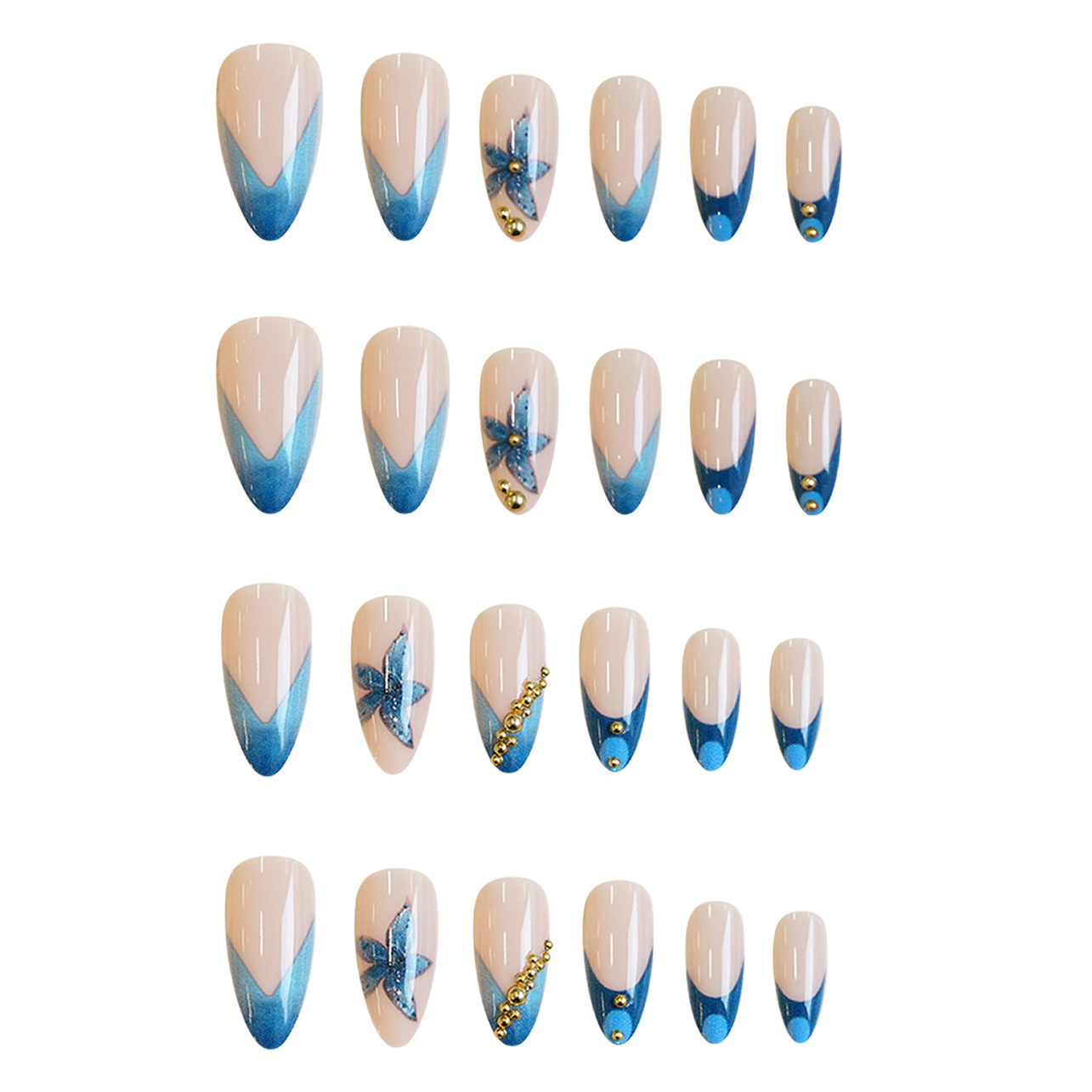 Unhas postiças nude com estamp - Nail Art Pink avaliação e preço