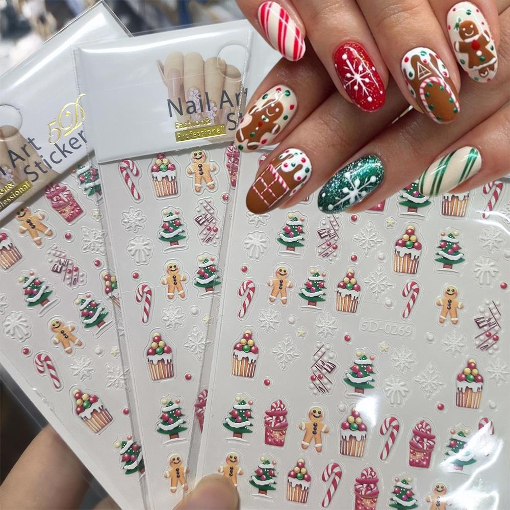 1pc natal 5d homem de gengibre - Nail Art For Men avaliação e preço