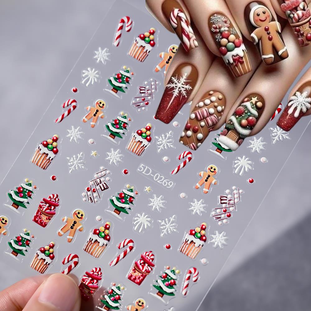 1pc natal 5d homem de gengibre - Nail Art For Men avaliação e preço