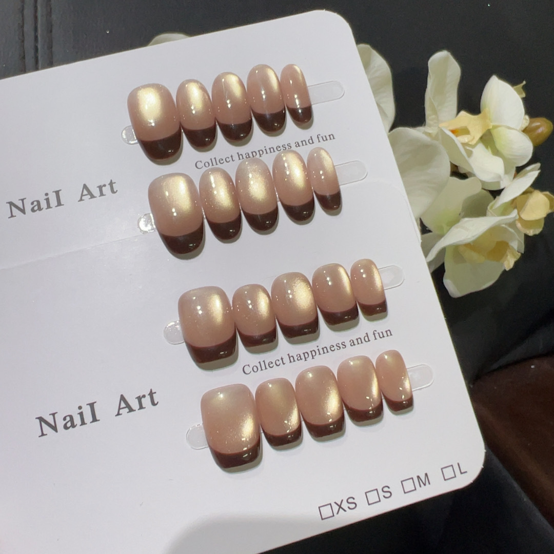 10 pçs curto francês imprensa  - Nail Art Red Wine Cat Eye avaliação e preço