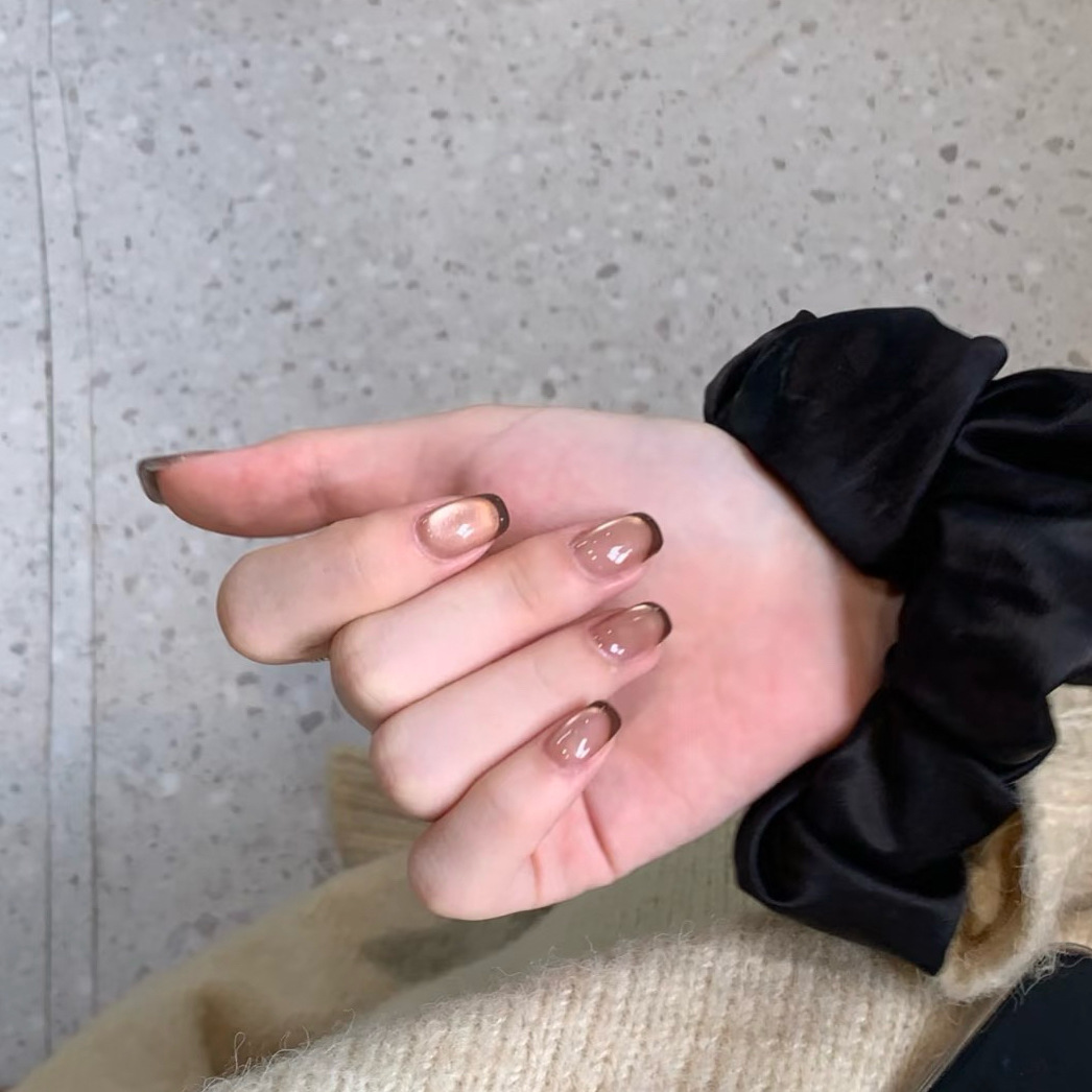 10 pçs curto francês imprensa  - Nail Art Red Wine Cat Eye avaliação e preço