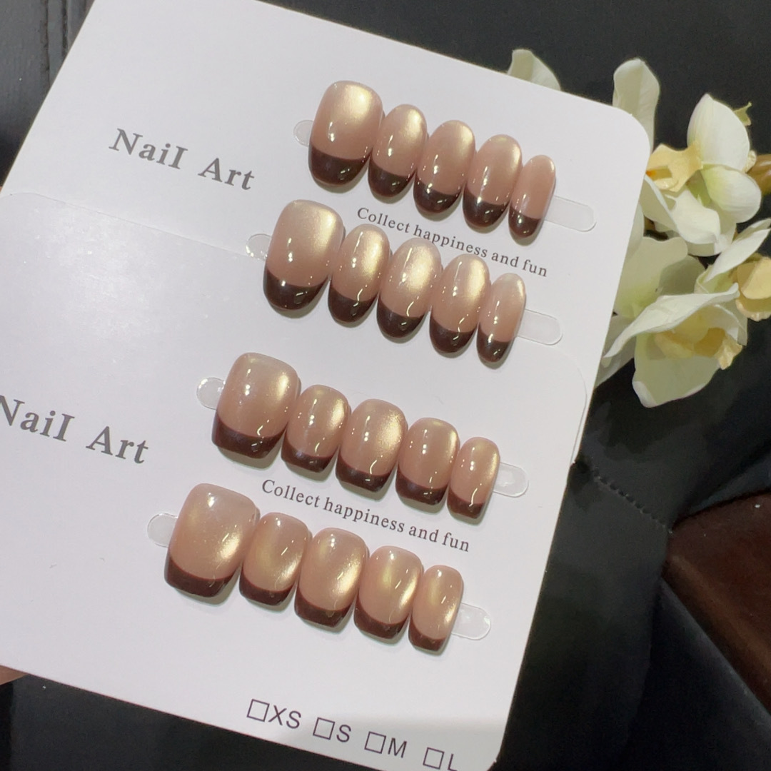 10 pçs curto francês imprensa  - Nail Art Red Wine Cat Eye avaliação e preço