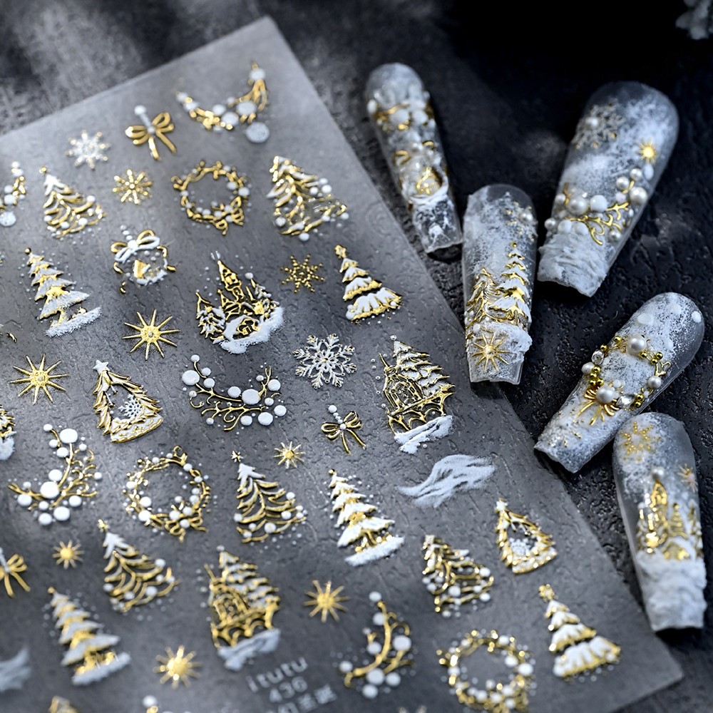 5d em relevo castelo de ouro/g - Nail Art Xmas avaliação e preço