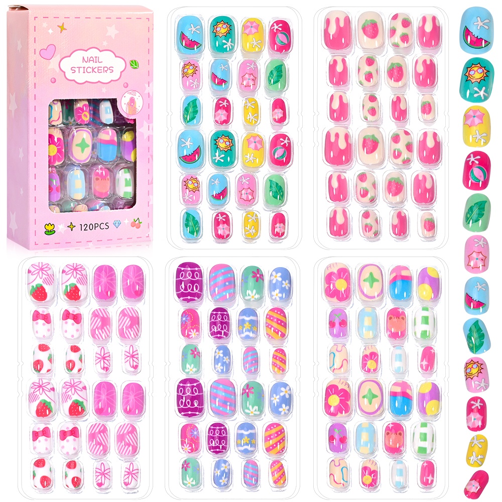 120 peças 5 conjunto de doces  - Nail Art Pink avaliação e preço