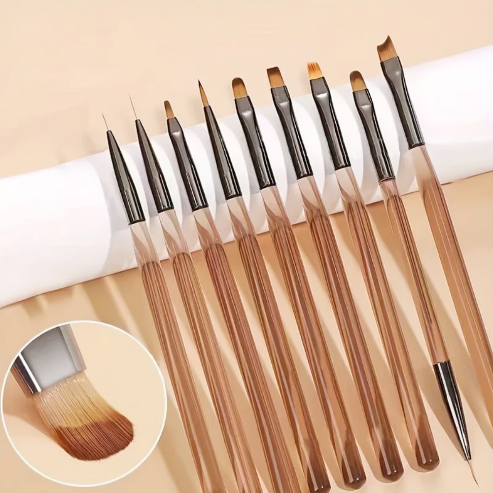 9 pçs escova de unhas para des - Nail Art Vector avaliação e preço