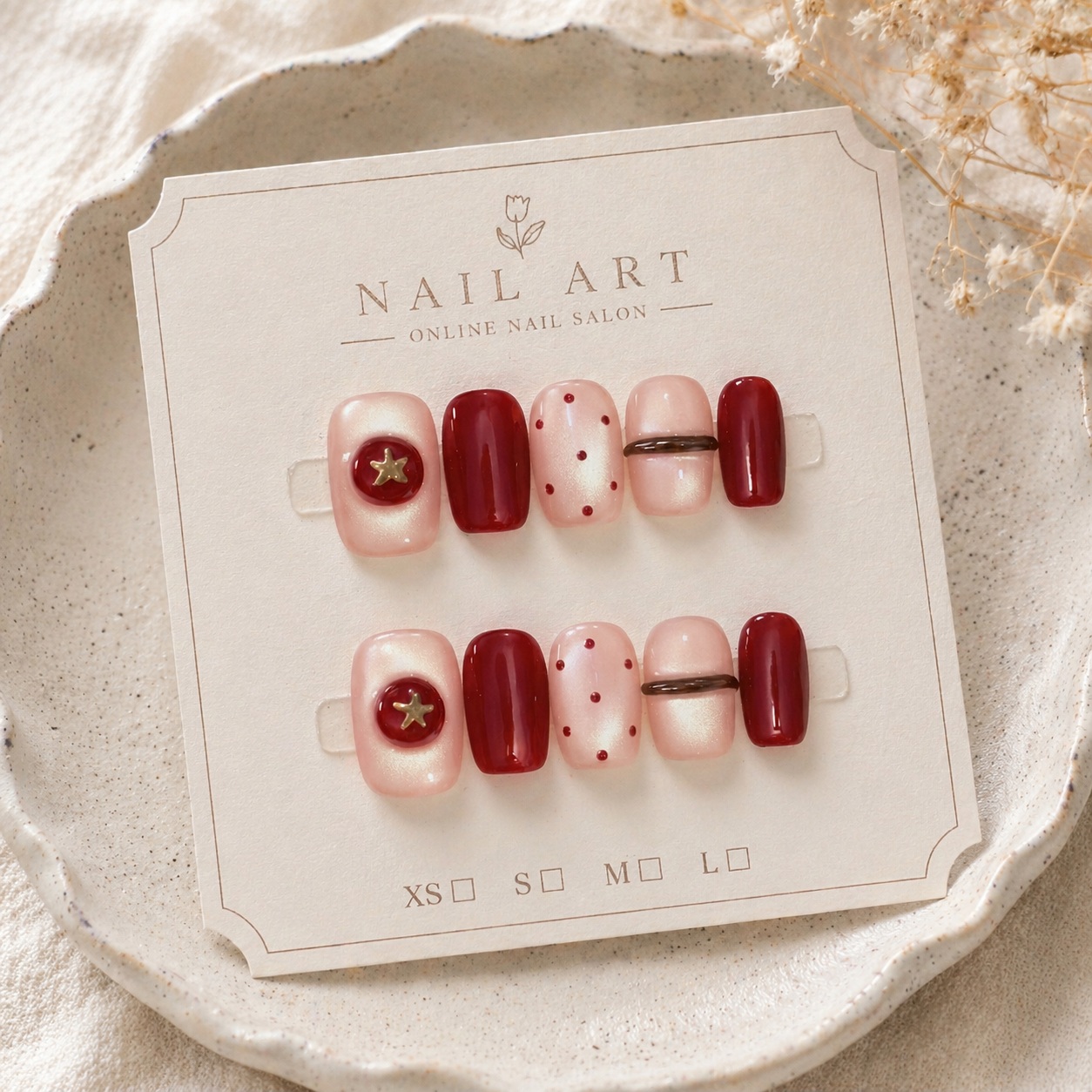 10 peças de Unhas Postiças Art - Nail Art Red Wine Cat Eye avaliação e preço