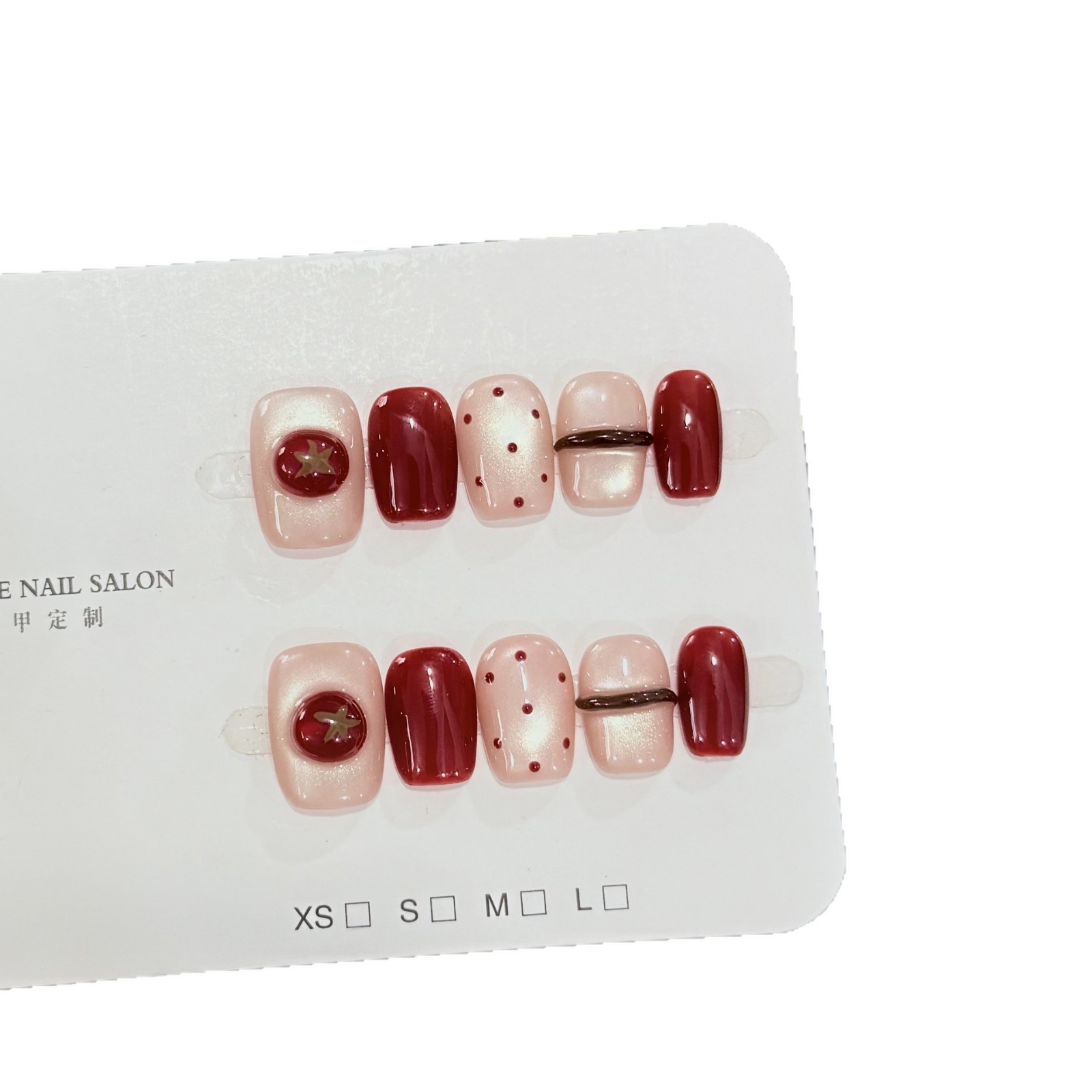 10 peças de Unhas Postiças Art - Nail Art Red Wine Cat Eye avaliação e preço